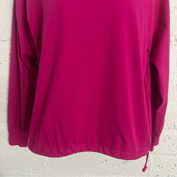 Nike Womens Athletic Top M Pink Zebra Swoosh Cinched Waist Long Sleeve Cotton C8 - Picture 3 of 5